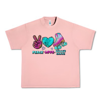 Salmon peace love roller skate Urban Heavy Tee - BundleAndBundleShop