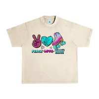 Sandshell peace love roller skate Urban Heavy Tee - BundleAndBundleShop