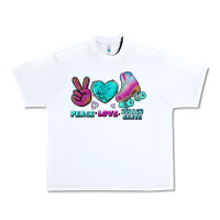 White peace love roller skate Urban Heavy Tee - BundleAndBundleShop