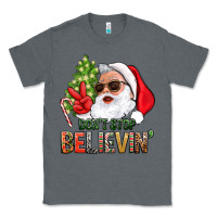 Charcoal Heather Don't Stop Believing Santa Classic Tee - BundleAndBundleShop