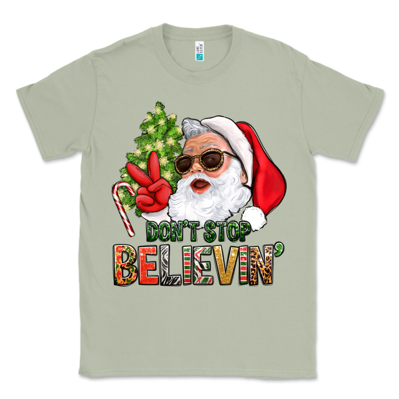 Don't Stop Believing Santa Classic Tee by BundleAndBundleShop | Teevron