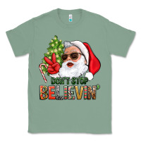 Sage Don't Stop Believing Santa Classic Tee - BundleAndBundleShop