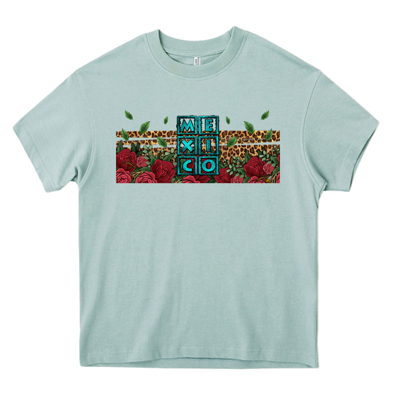 Mexico With Roses Heavy Core Tee by Jasminsmagicworld | Teevron