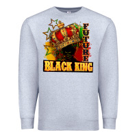 Heather Grey Future black king Premium Sweatshirt - FaDigitalArtStudio