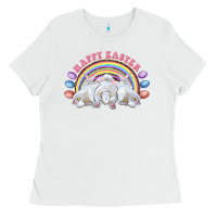 White Happy easter bunny tails Ladies Tee - RanaPortraitStore