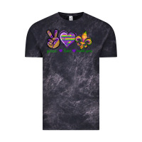 Cloud Black Peace Love Mardi Gras Vintage Tee - BundleAndBundleShop
