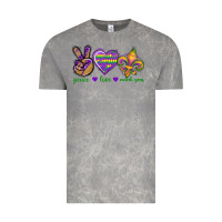 Cloud Rock Peace Love Mardi Gras Vintage Tee - BundleAndBundleShop