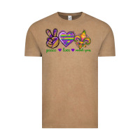 Vintage Coffee Peace Love Mardi Gras Vintage Tee - BundleAndBundleShop