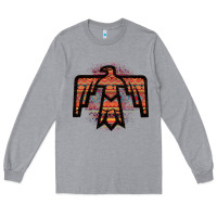 Heather Grey Red Aztec Thunderbird Long Sleeve Tee - Bettercallsaul