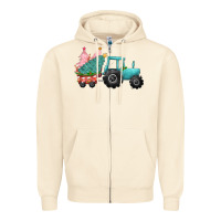 Sandshell christmas tree tractor Zipper Hoodie - CowGirlArtShop