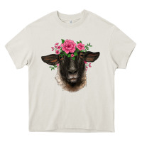 Suffolk Ewe Sheep With Floral Headdress Heavy Core Tee | Teevron