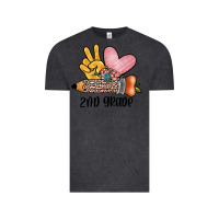 Vintage Black peace love 2nd grade Vintage Tee - JahusDesignShop
