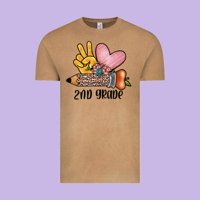 Peace Love 2nd Grade Vintage Tee Designed By Jahusdesignshop