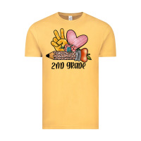 Vintage Mustard peace love 2nd grade Vintage Tee - JahusDesignShop