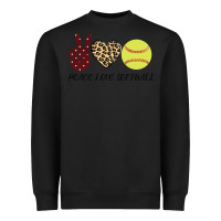 Black Peace Love Softball Heavyweight Sweatshirt - Bettercallsaul