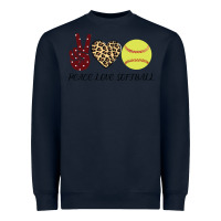 Navy Peace Love Softball Heavyweight Sweatshirt - Bettercallsaul