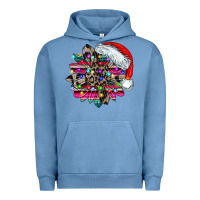 Pigment Pebble Blue serape and leopard christmas Urban Hoodie - CowhideDigitalArt