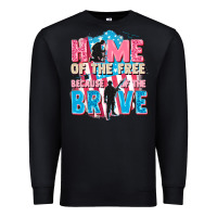 Black Home of the free because of the brave Premium Sweatshirt - FaDigitalArtStudio
