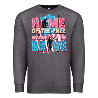 Charcoal Heather Home of the free because of the brave Premium Sweatshirt - FaDigitalArtStudio