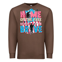 Chestnut Home of the free because of the brave Premium Sweatshirt - FaDigitalArtStudio