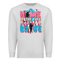 Dove Grey Home of the free because of the brave Premium Sweatshirt - FaDigitalArtStudio