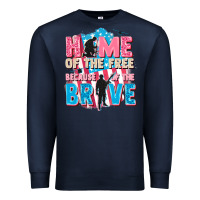 Navy Home of the free because of the brave Premium Sweatshirt - FaDigitalArtStudio