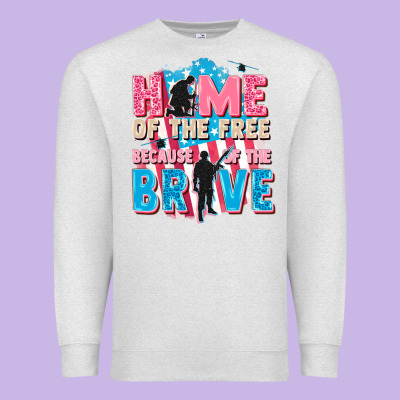 Home Of The Free Because Of The Brave Premium Sweatshirt Designed By Fadigitalartstudio
