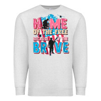 Oatmeal Heather Home of the free because of the brave Premium Sweatshirt - FaDigitalArtStudio