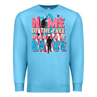 Ocean Blue Home of the free because of the brave Premium Sweatshirt - FaDigitalArtStudio
