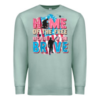 Seafoam Home of the free because of the brave Premium Sweatshirt - FaDigitalArtStudio