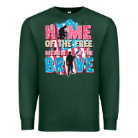 Sports Green Home of the free because of the brave Premium Sweatshirt - FaDigitalArtStudio