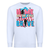 White Home of the free because of the brave Premium Sweatshirt - FaDigitalArtStudio