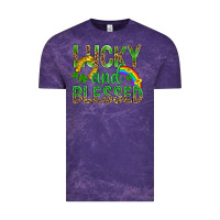 Cloud Purple Lucky And Blessed St Patricks Vintage Tee - BundleAndBundleShop