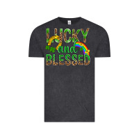 Vintage Black Lucky And Blessed St Patricks Vintage Tee - BundleAndBundleShop