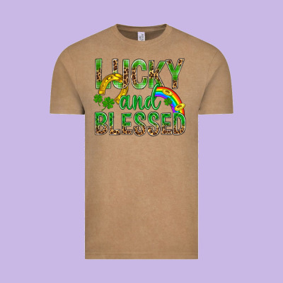 Lucky And Blessed St Patricks Vintage Tee Designed By Bundleandbundleshop