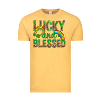 Vintage Mustard Lucky And Blessed St Patricks Vintage Tee - BundleAndBundleShop