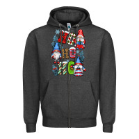 Charcoal Heather ho ho ho gnomes Zipper Hoodie - CowGirlArtShop