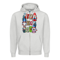 Dove Grey ho ho ho gnomes Zipper Hoodie - CowGirlArtShop