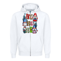 White ho ho ho gnomes Zipper Hoodie - CowGirlArtShop