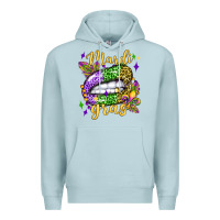 Blue Mist mardi gras with  lip olivia Premium Hoodie - OliviaCreatesArt