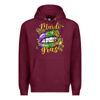 Burgundy mardi gras with  lip olivia Premium Hoodie - OliviaCreatesArt
