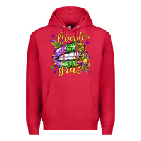 Cardinal mardi gras with  lip olivia Premium Hoodie - OliviaCreatesArt