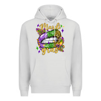 Dove Grey mardi gras with  lip olivia Premium Hoodie - OliviaCreatesArt