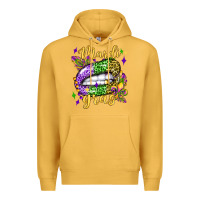 Mustard mardi gras with  lip olivia Premium Hoodie - OliviaCreatesArt