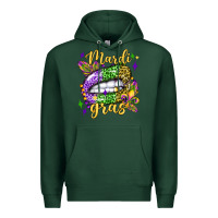 Sports Green mardi gras with  lip olivia Premium Hoodie - OliviaCreatesArt