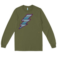 Army Green Purple Border Aztec Pattern Lightning Long Sleeve Tee - Bettercallsaul