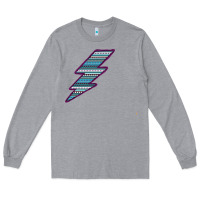 Heather Grey Purple Border Aztec Pattern Lightning Long Sleeve Tee - Bettercallsaul