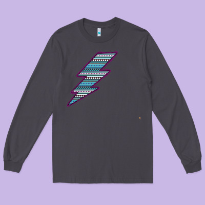 Purple Border Aztec Pattern Lightning Long Sleeve Tee Designed By Bettercallsaul