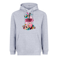 Heather Grey Mexican Day Of The Dead Skulls Coffee Cup Heavyweight Hoodie - FaDigitalArtStudio