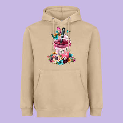 Mexican Day Of The Dead Skulls Coffee Cup Heavyweight Hoodie Designed By Fadigitalartstudio
